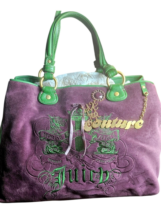 Juicy Couture Handbags - 🎆MEMORIAL DAY SALE🎆 NWT Juicy Couture Purple & Green Suede Tote Bag
